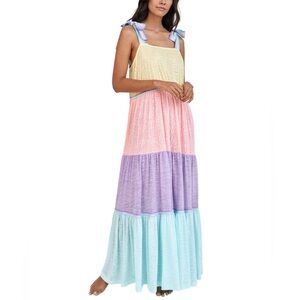 Pitusa Rainbow Tiered Maxi Dress